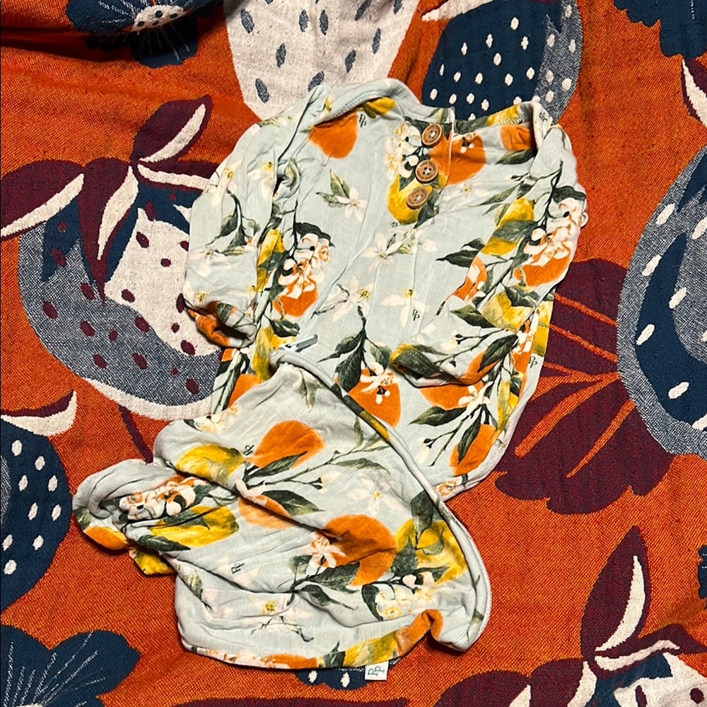 Floral Post Peanut sleeper gown